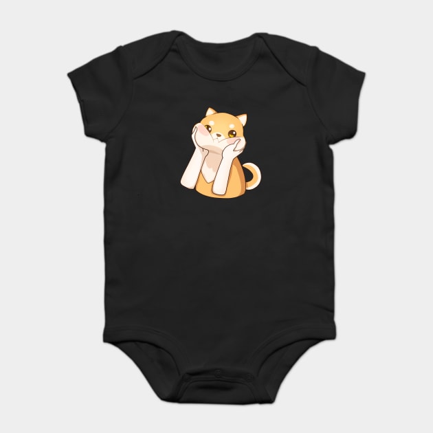 Kawaii Shiba Inu Dog, Love Shiba Inus Baby Bodysuit by logiamerch